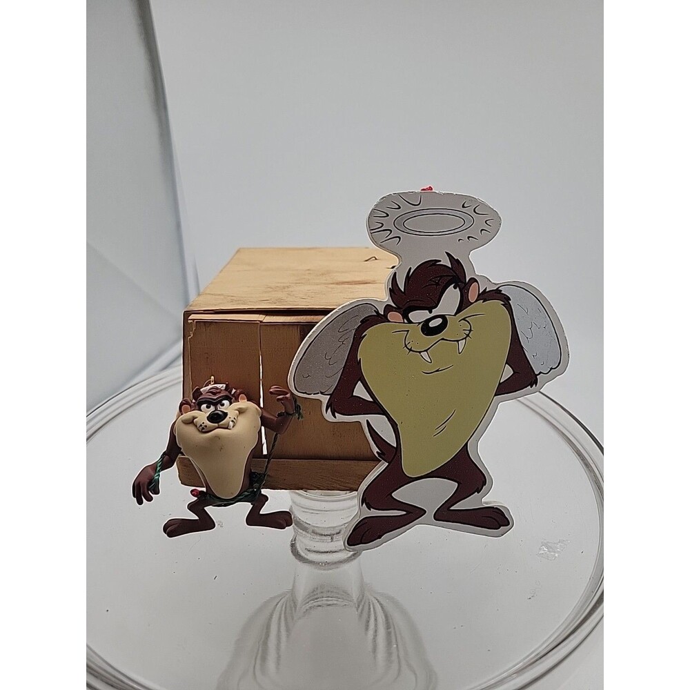 Lot Of 2 Taz Tasmanian Devil Ornament Looney Tunes Vtg 1994 Hallmark Kurt Adler